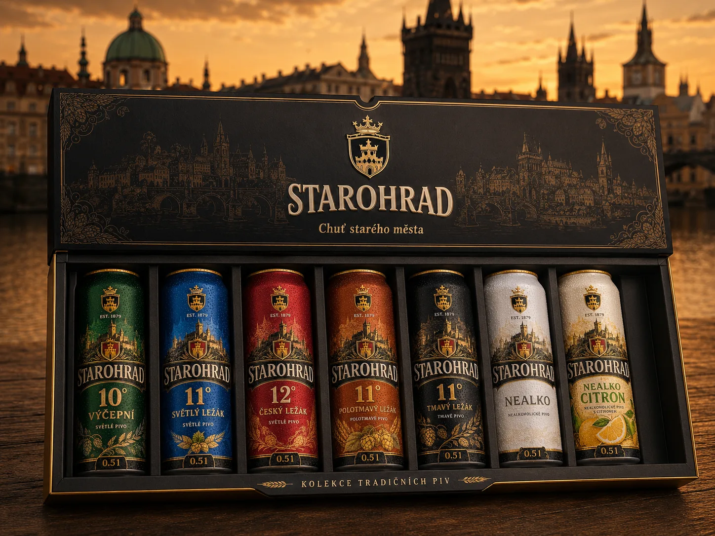 STAROHRAD cans, bottles and gift pack